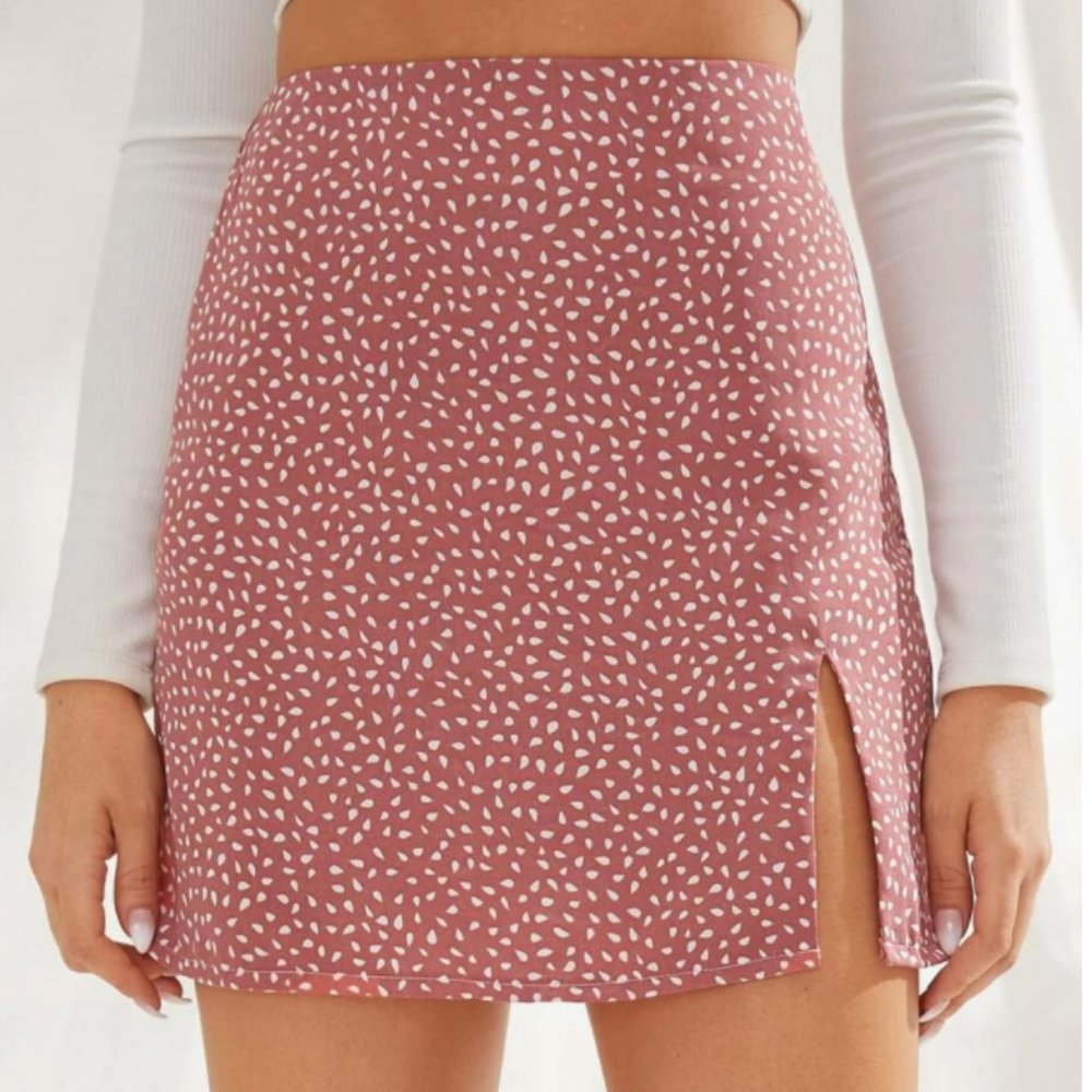 SHEIN Speckled Print High-Rise Mini Skirt- M